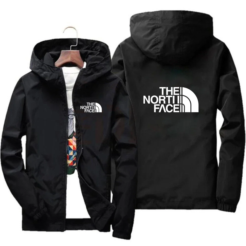 

2024 Spring and Autumn men's windproof waterproof zip-up sweatshirt hooded outdoor fishing plus-size casual jacket
