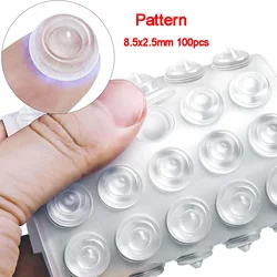 Transparent Silicone Self-Adhesive Sound Dampening Bumper Pads for Cabinets and Cutting Boards (H 8.5X2.5mm 100pcs)