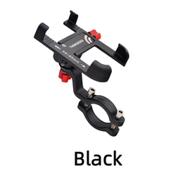 Universal 360° Rotatable Aluminum Bike Phone Holder with Non - slip Grip (Black)