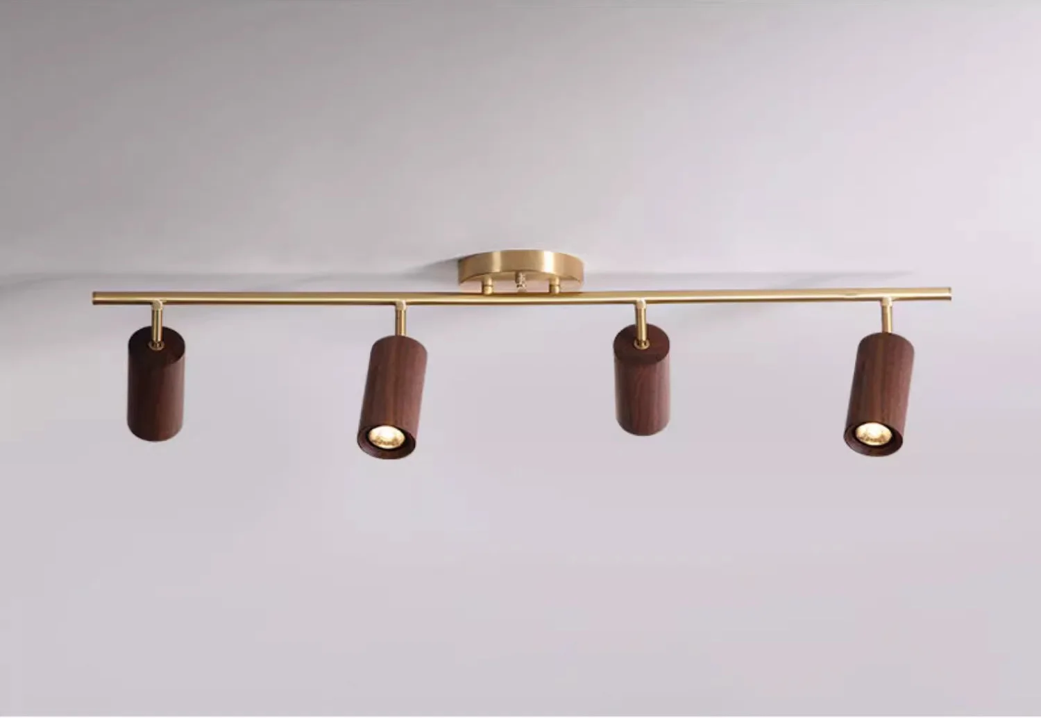 Walnut Wood Brass Spotlight 6