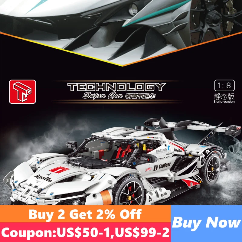 

T5012 Apollo IE Technical Moter Power APP Remote Control Bricks Building Blocks Super Sports Car Sets Gift Modular Toys For Kids