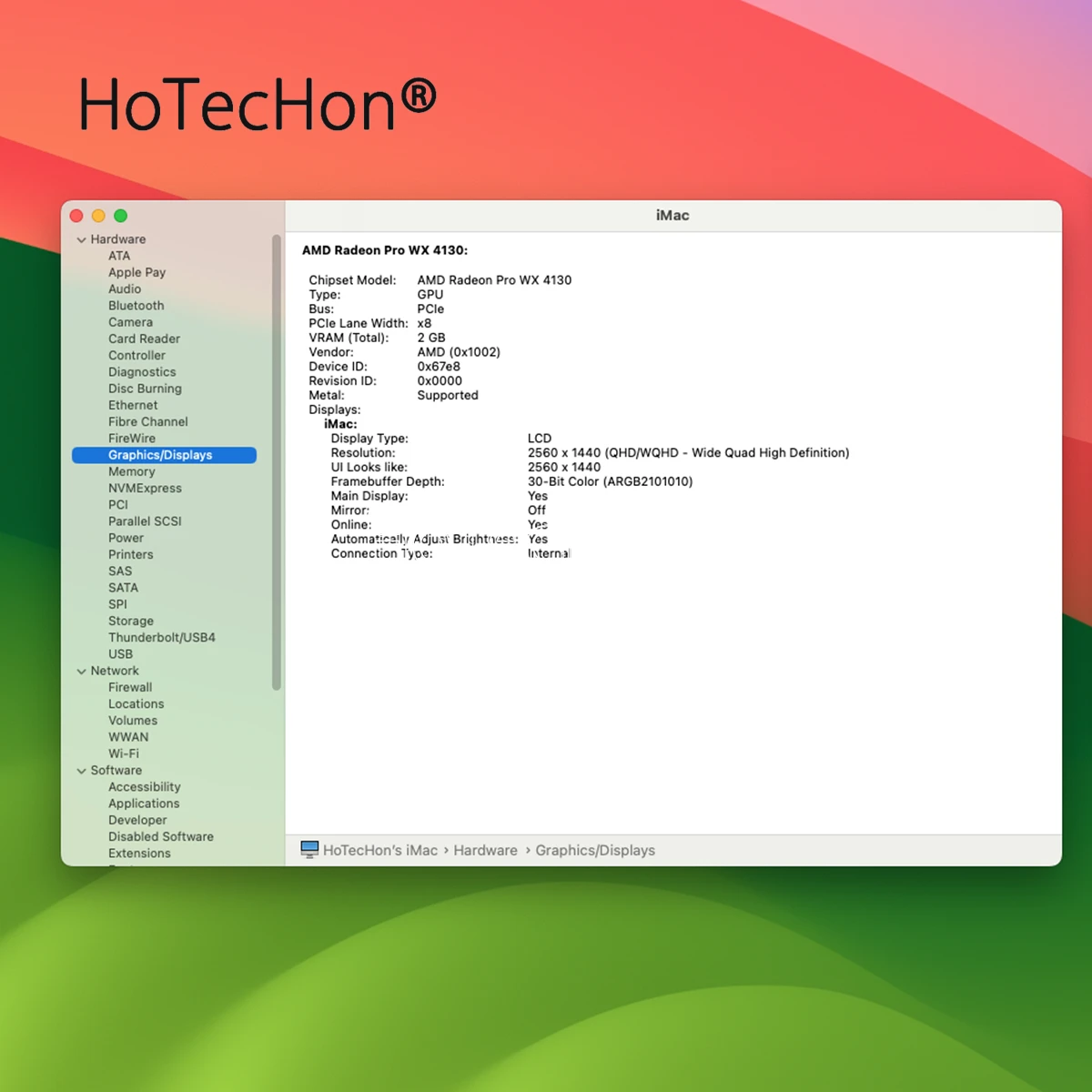 Placa de vídeo AMD Radeon Pro para iMac, WX 4130, WX4130, 2GB