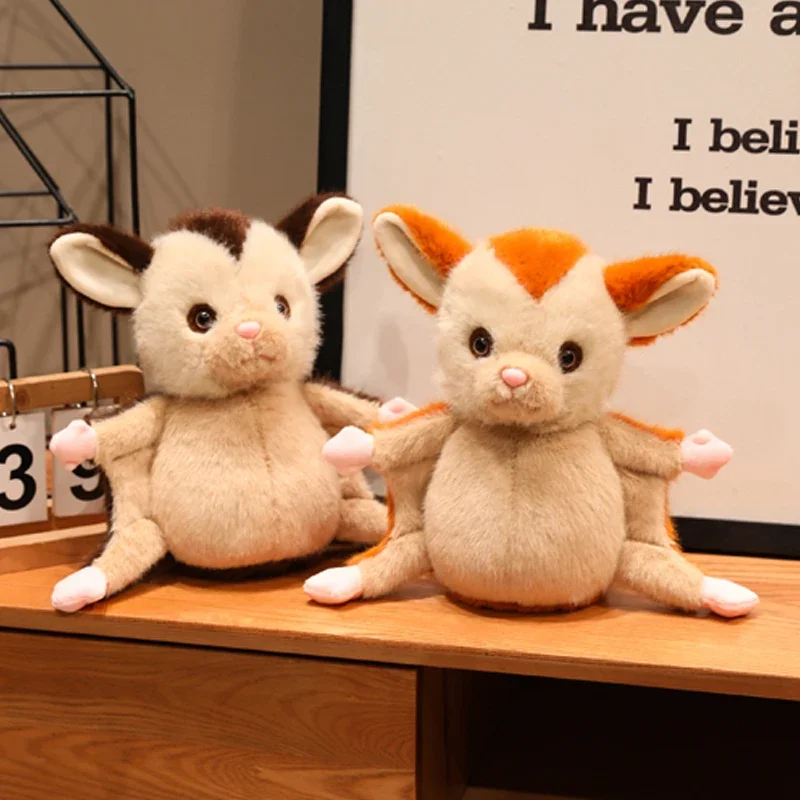 Hot 25cm Cute Sugar Glider Plush Toy Soft Flying Squirrel Kawaii Room Decor Cartoon Party Prop Funny Gift