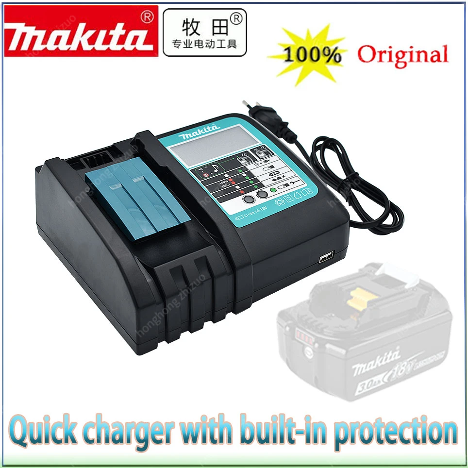 

18VRC Battery Charger Makita 3A 6A 14.4V 18V Bl1830 Bl1430 BL1860 BL1890 Tool Power Charger USB Prot 18VRF Cooling Fan