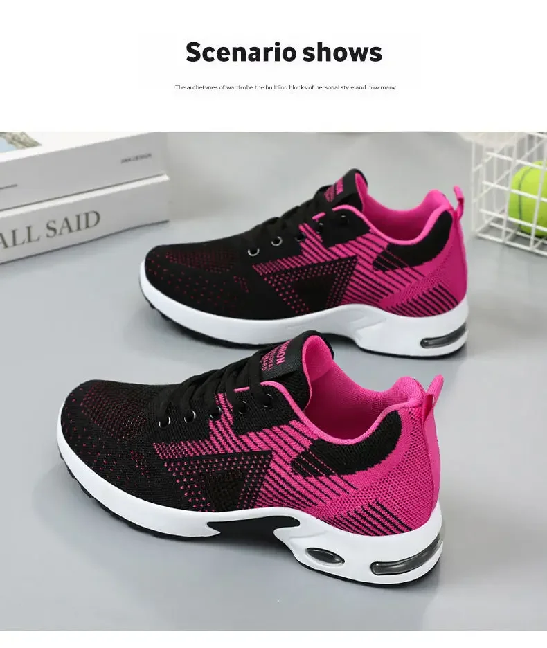 Dopamin-Sneaker für Damen, Sommer, rutschfest, weiche Sohle, atmungsaktiv, Freizeitschuhe, Laufschuhe, leichte Reiseschuhe, Tanzen – Detail 12