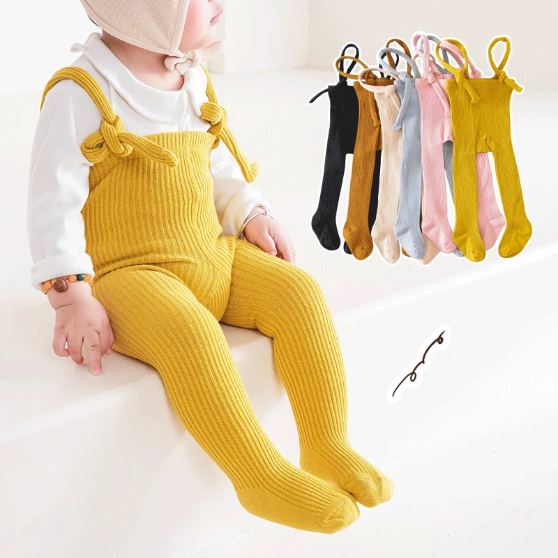 AOOPOO 2 Pack Baby Plain Leggings Toddler Cotton Ribbed