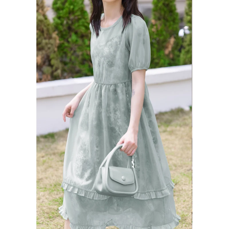 Sweet and elegant compact fresh party costume 3301 pricing sense not less than 109 senior French floral dress skirt suits female |