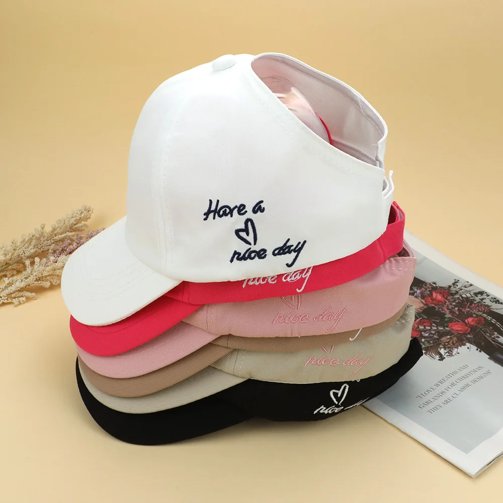 Baseball Cap Children Summer Cap Tie High Ponytail Children Sun Visor Hats Baseball Empty Tail Embroidery Casual Simple