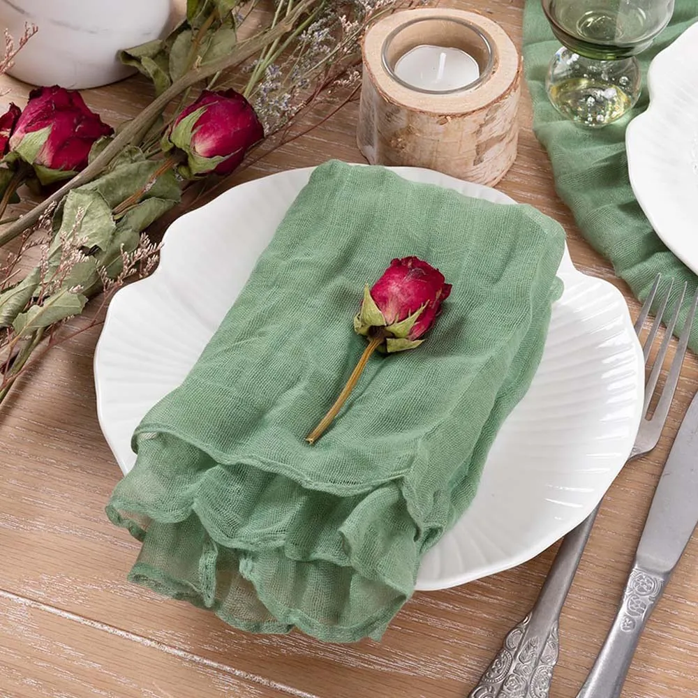 Cheesecloth Gauze Napkin Table Placemat Setting Dining Wedding Party Banquet Christmas Banquets Table Cake Decor 6pcs