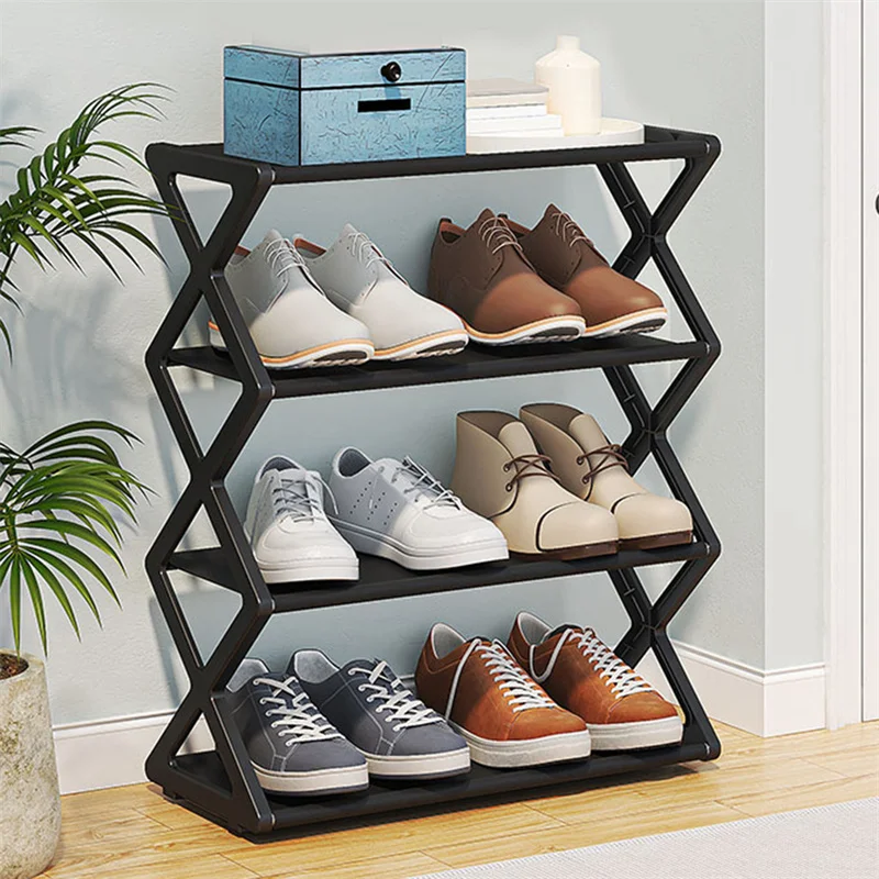 X-Shaped Shoe Rack for Home Hallway Space-Saving Shoes Organizer