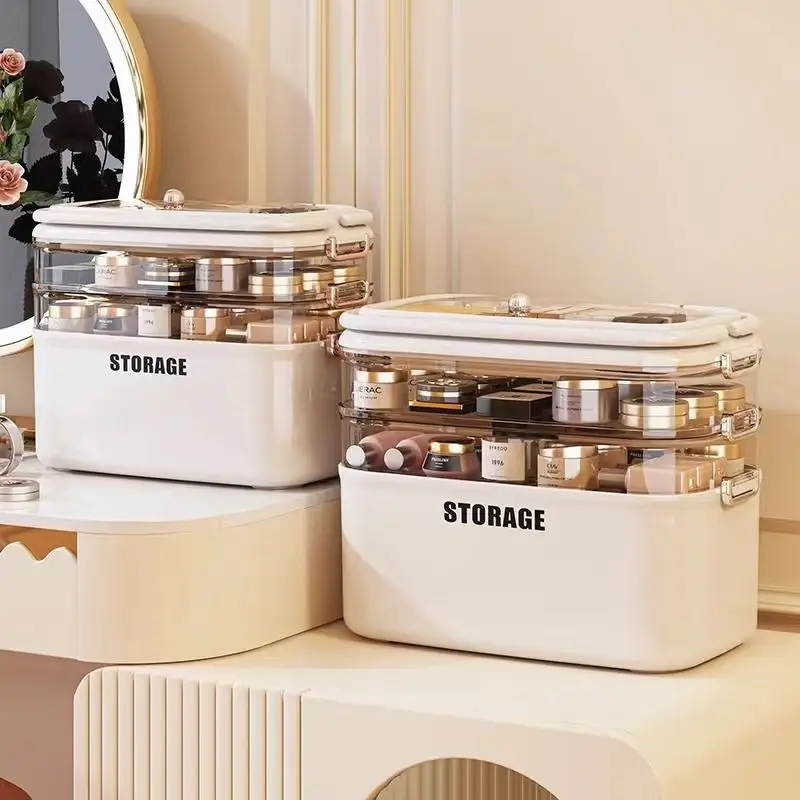Makeup Organizer With Lid Portable Cosmetics Storage Box Jewelry and Hair Accessories Spacious Nail Storage Box Medicine Box 3
