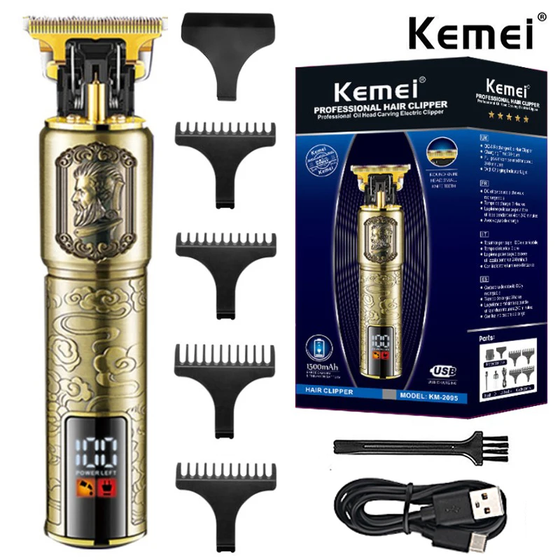 

Kemei T9 USB Electric Hair Cutting Machine Rechargeable Hair Clipper Shaver Trimmer for Men Barber Professional Beard Trimmer