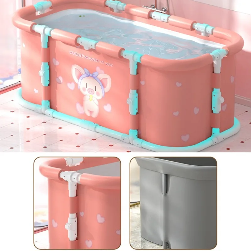 Large Bathtub Portable Folding Bathtub for Adults Children Ice Bath Bucket Family Plastic Insulation Bathing Tub SPA Hot Tub