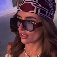 Nouvelles lunettes de soleil ovales femmes hommes Cool marque concepteur lunettes de soleil colorées femme mâle en plastique grand cadre lunettes extérieures 2