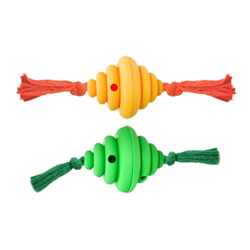 

Bite Resistant Dog Food Leakage Ball with Cotton Rope Silicone Dog Chew Interactive Toys Pets Playing Cotton Knot Toy