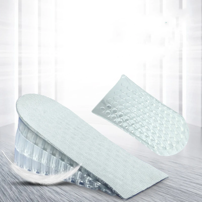 1 Pair 3-Layer Height Increase Half Insole Heighten Heel Insert Sports Shoes Pad Cushion Unisex 1.5-5 cm Height Increase Insoles