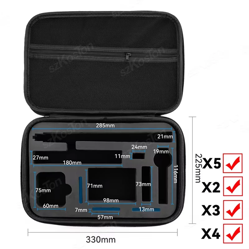 Portable Protective Storage Case for Action Cameras and Accessories