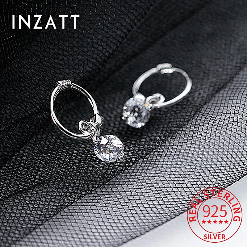 925 Sterling Silver Bohemia Geometric Round Zircon Hoop Earrings For Women Party Jewelry Accessories Gift hoop earrings,silver earrings,silver hoop earrings,womens earrings