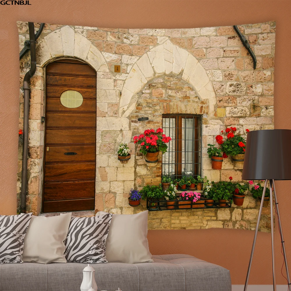 thumbnail image 1 of Tapiz hippie de paisaje, estilo callejero, tapices de paisajes naturales, fondo para sala de estar, dormitorio, manteles de tela para colgar en la pared, 1 of 5