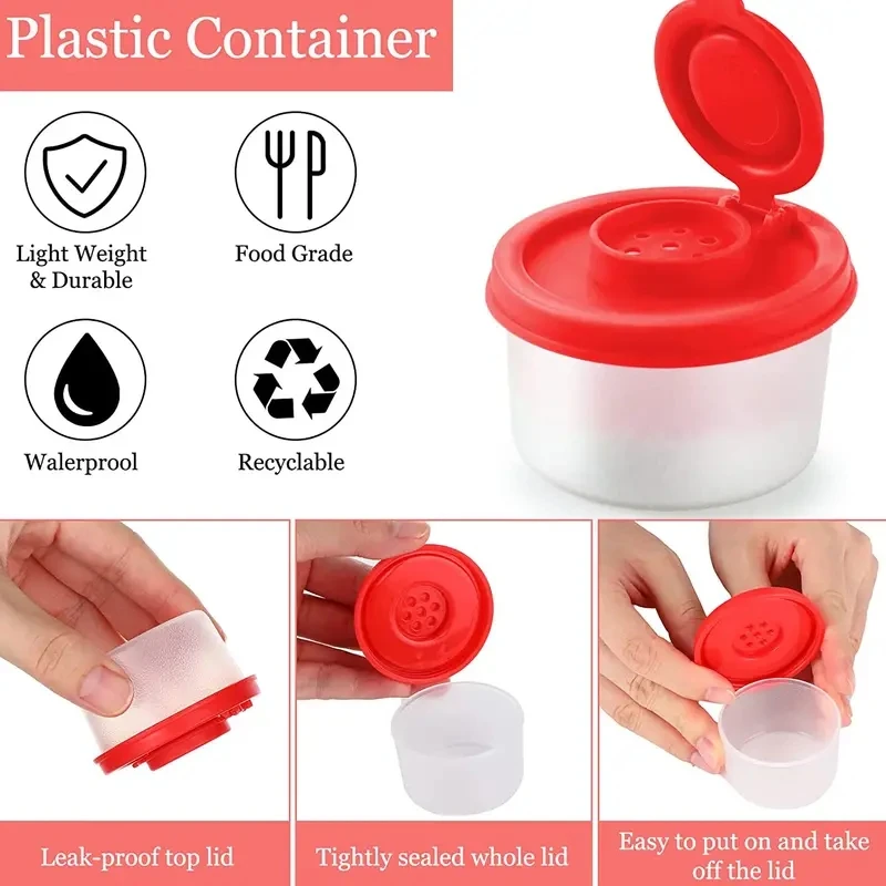 Description Picture 4 of itemSeasoning Jar Pepper Shakers Moisture Proof Mini Salt Shaker to go Camping Picnic Outdoors Kitchen Lunch Boxes Travel