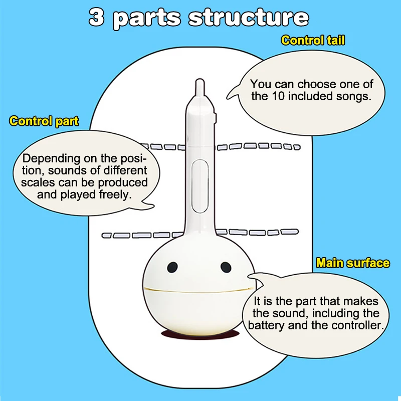 *Otamatone Mini música electrónica juguetes musicales creativos de producción de sonido instrumentos musicales relajante