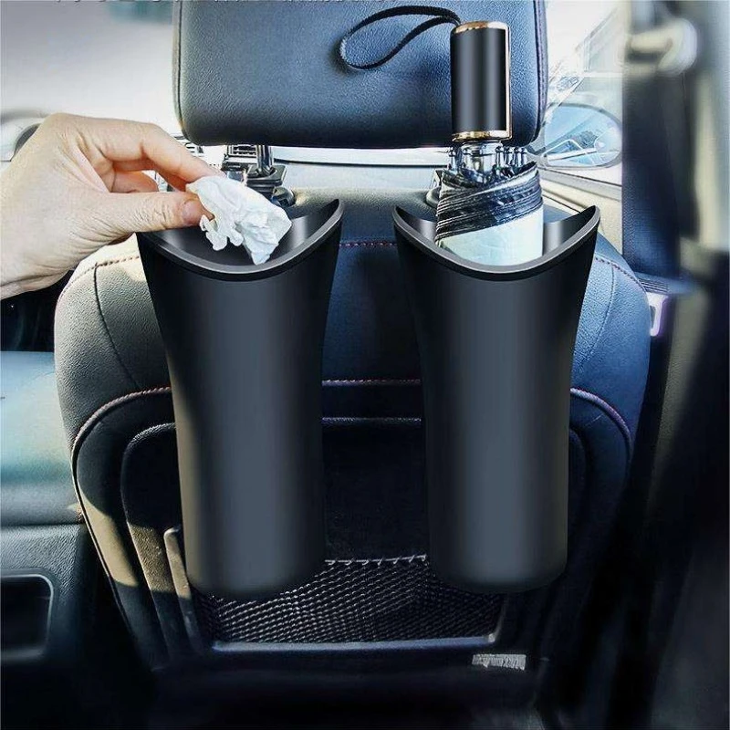 Car Storage Box for Umbrella Organizer Hook Clip Multifunctional Waterproof Bucket Auto Hanging Bottles Holder Backseat Garbage car storage box