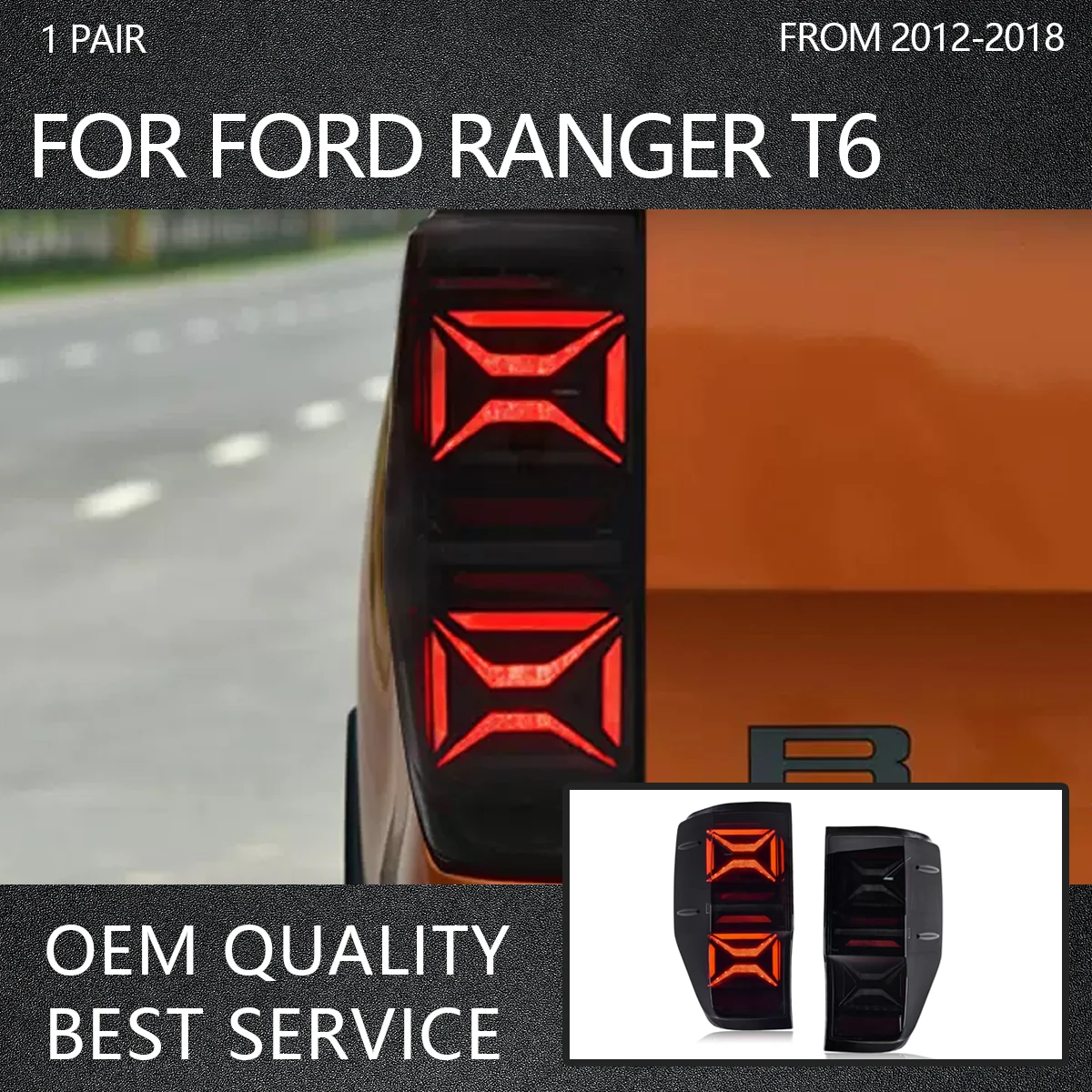

Car Light Full LED Tail Lights Assembly For Ford Ranger T6 2012-2018 Accessories Car Parts LED Lamp Sequential Synth