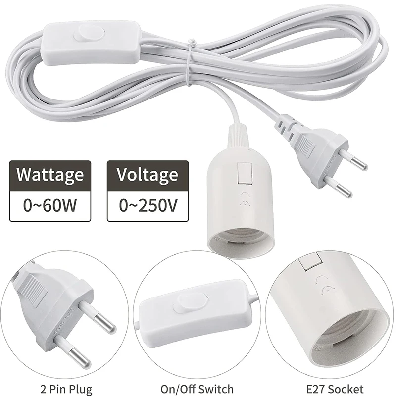 CABLEPELADO Portalampada E27 Con Interruttore – Cavo Intrecciato Rosso, Lunghezza 2m, Bachelite, Max 60W