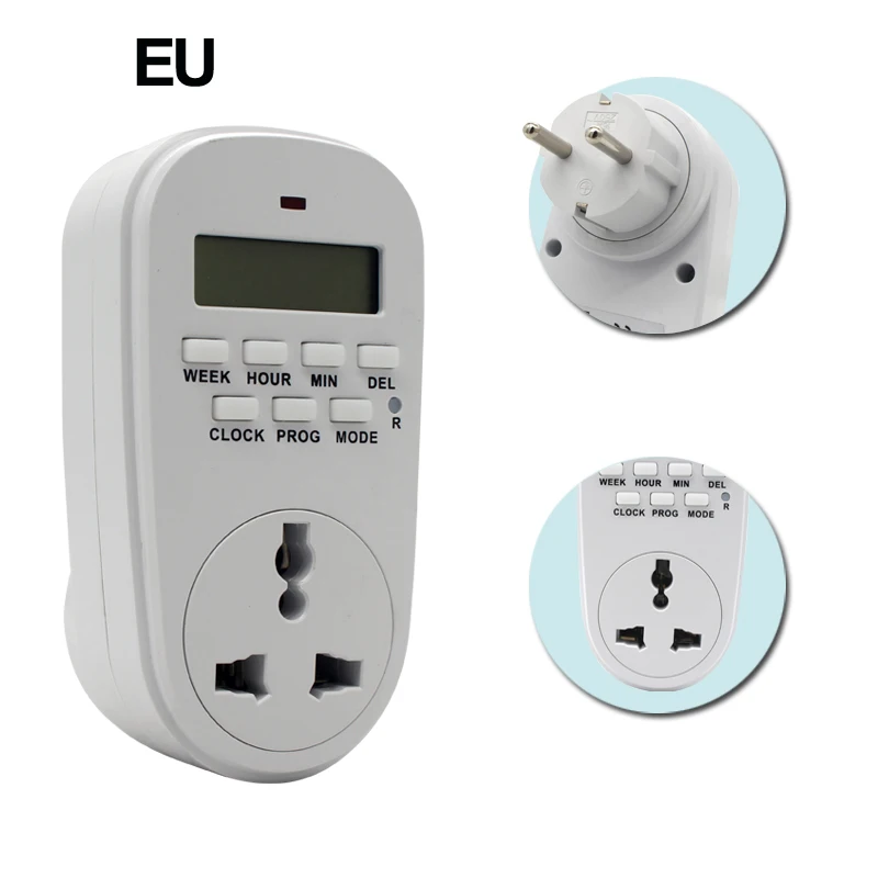 ManHua EU/US/UK/VN Plug Electronic Digital Timer Switch Outlet 230V 50HZ 24 Hour Cyclic Programmable Timer Socket 2