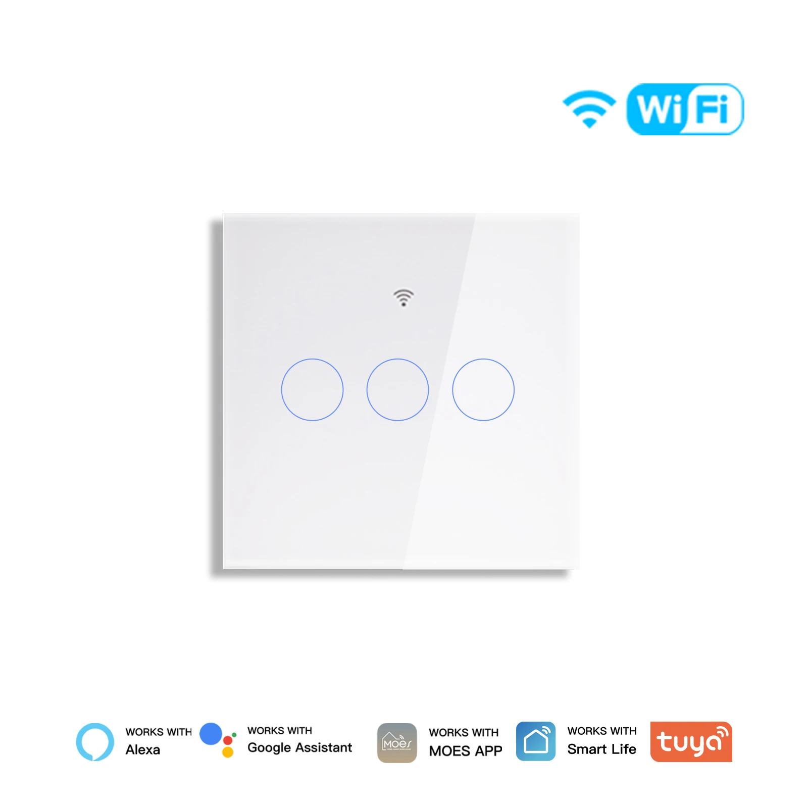 MOES Tuya WiFi مفتاح الإضاءة الذكي الزجاج اللمس سل...