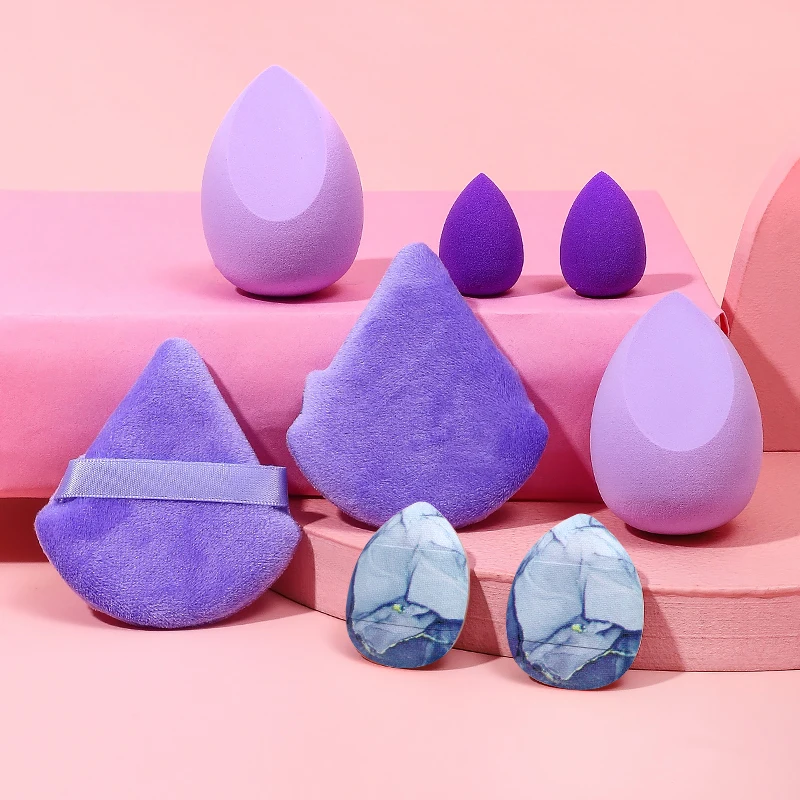 8Pcs Makeup Sponge Set Mini Finger Puff Triangle Powder Puff Soft