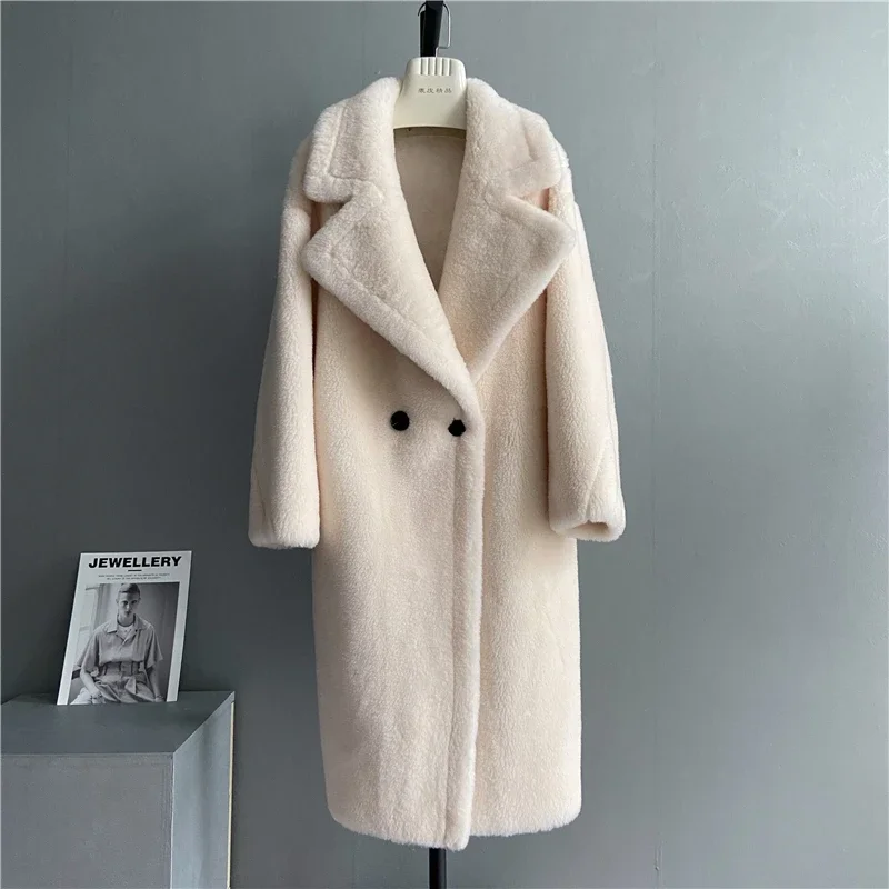 Solid Color Sheep Shearing Jacket Warm Wool Fur Coat Women Korean Fur Jackets Women Tops Casual Mid-length Fur Coats Zm944