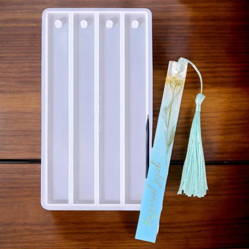 북마크 실리콘 몰드 직사각형 에폭시 수지 주조 금형 DIY 크리스탈 에폭시 수지 책 장식 공예 액세서리