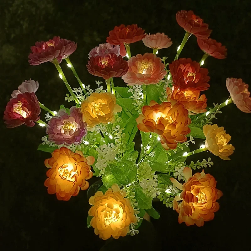 Solar lights garden light solar decoration light solar spot light 7 heads orchid rose waterproof outdoor