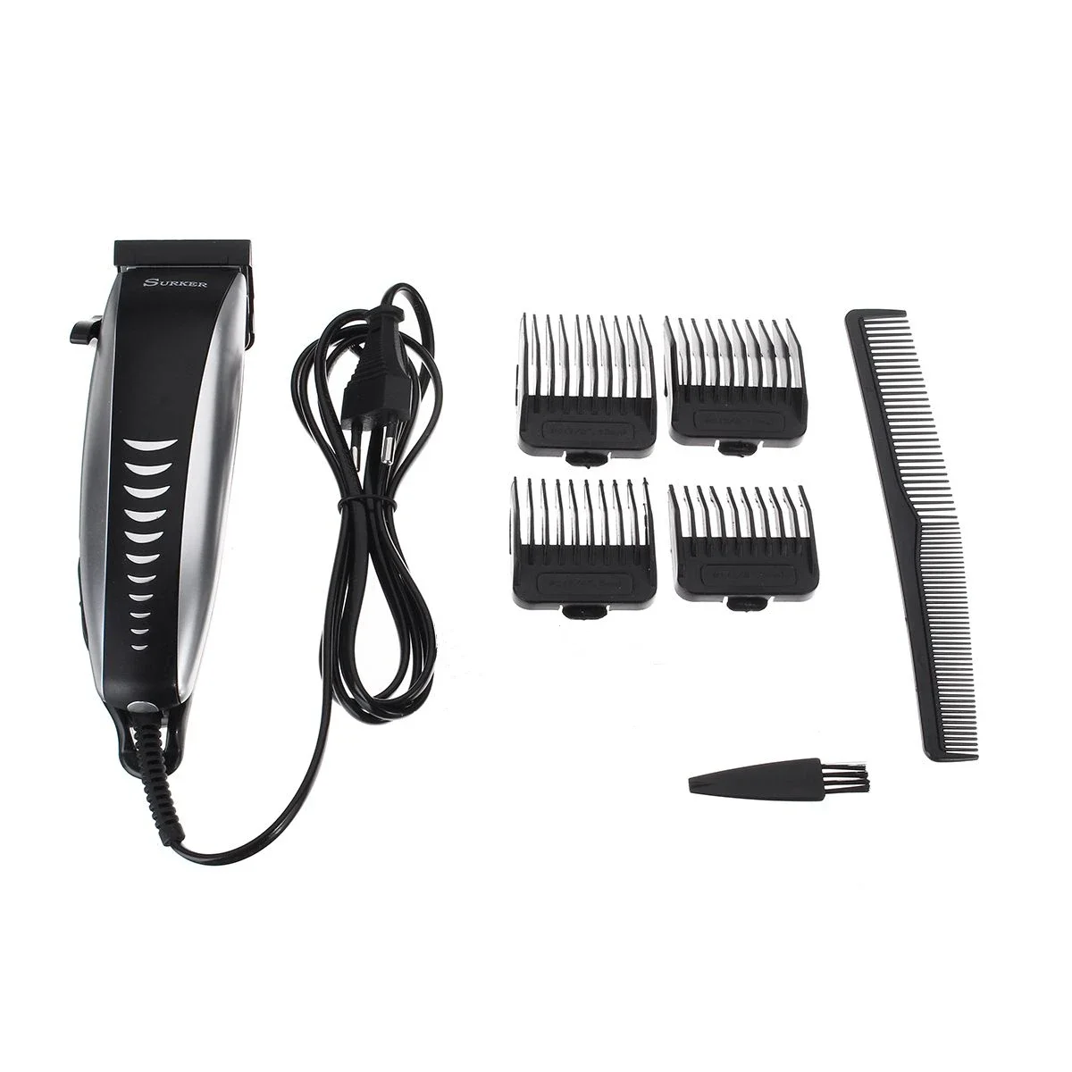 220V Professional Electric Hair Trimmer Hair Clippers Cutting for Kids Man Adult Anti Slip Set Scissor EU Plug 6