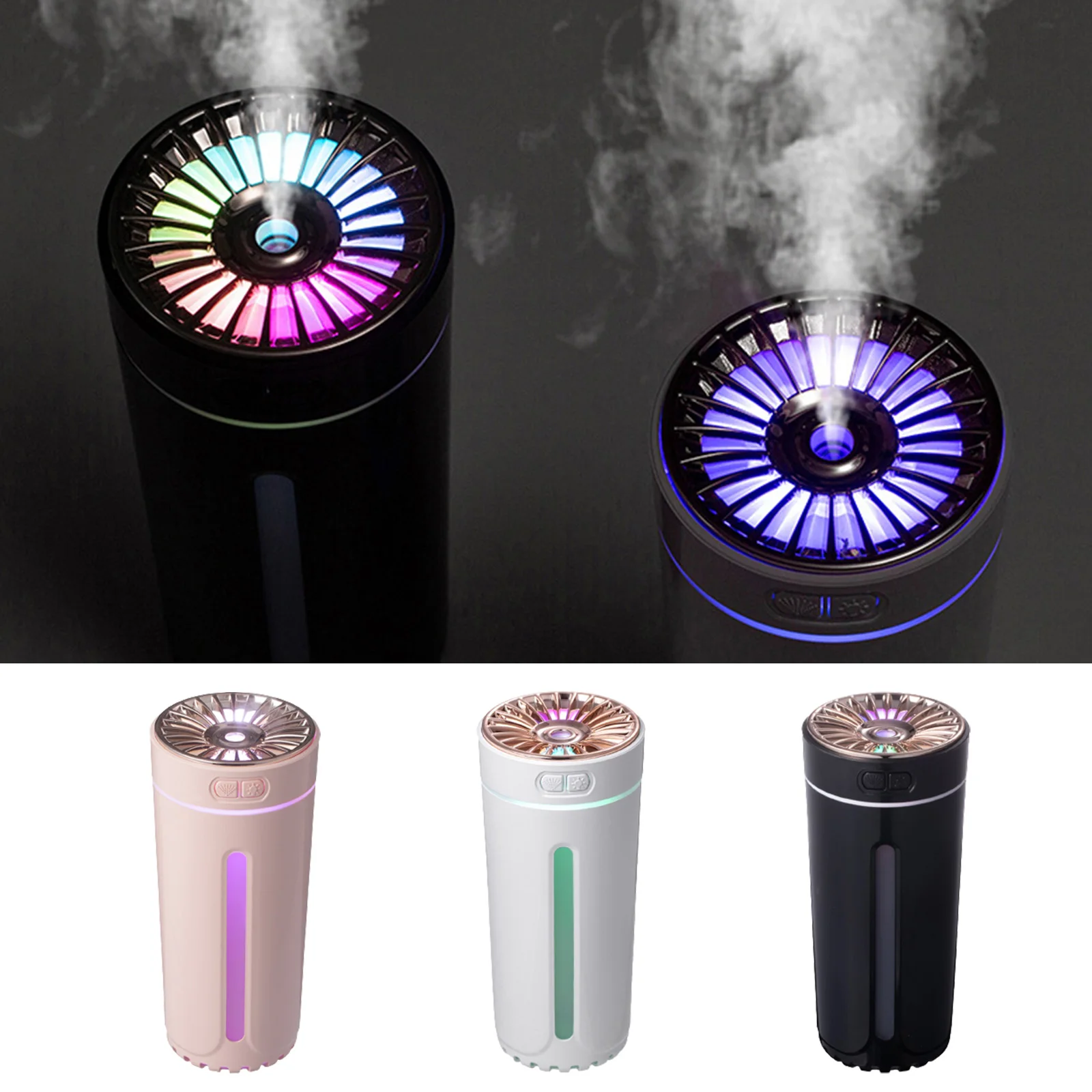 USB Vehicle Aromatherapy Machine Colorful Night Light Essential Oils Diffusers 30db Mute 300ml Capacity Humidification Equipment