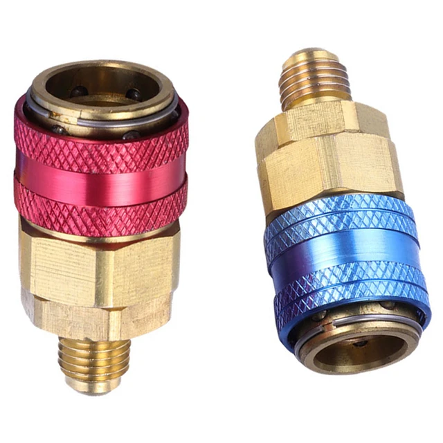 Atyhao Raccord Rapide de Climatisation R134A Adaptateur de Fluorure  Accessoires de Climatiseur Connecteur de Joint Bas 90 Degrés pour  Connecteur