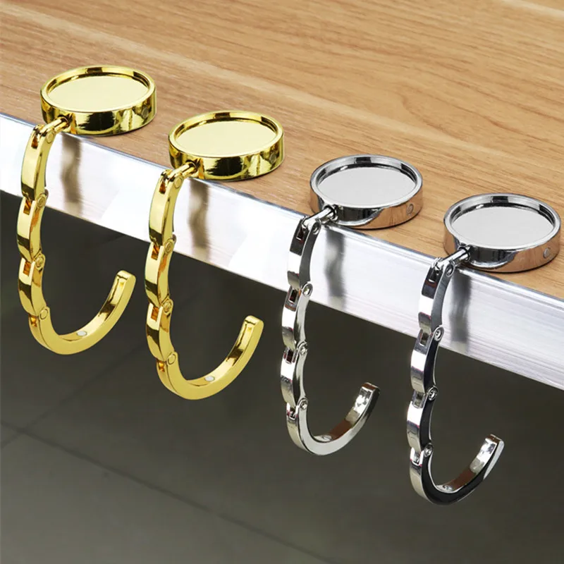 

1PCS Alloy Purse Handbag Bag Hanger Hook Holder Portable Fashion Table Hook Unique Folding Crystal