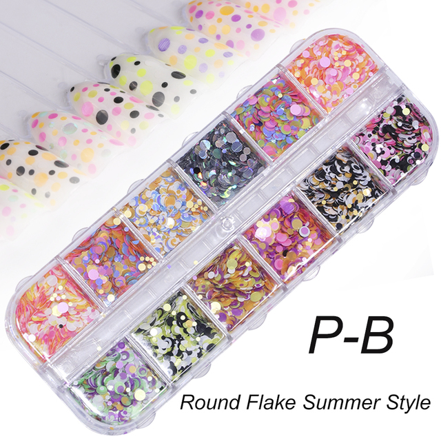 Abalone Shell Nail Art Glitter Natural Sea Shell Slices Nail Charms Flake Powders Shiny Sequins Manicure Design  FBBY