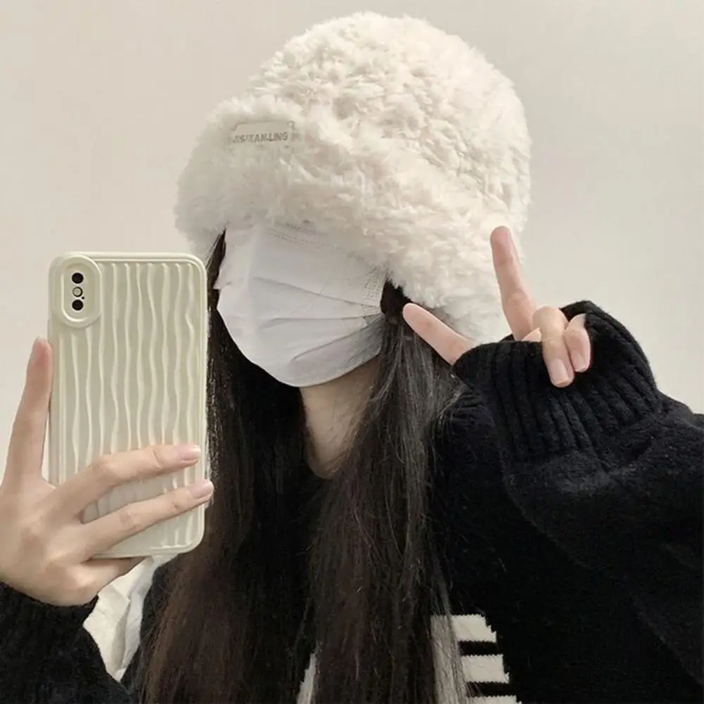 

Weather Thermal Hat Cozy Windproof Dome Hat for Women Plush Warm Anti-slip for Cycling Skiing Winter Protection Thick Soft Cap