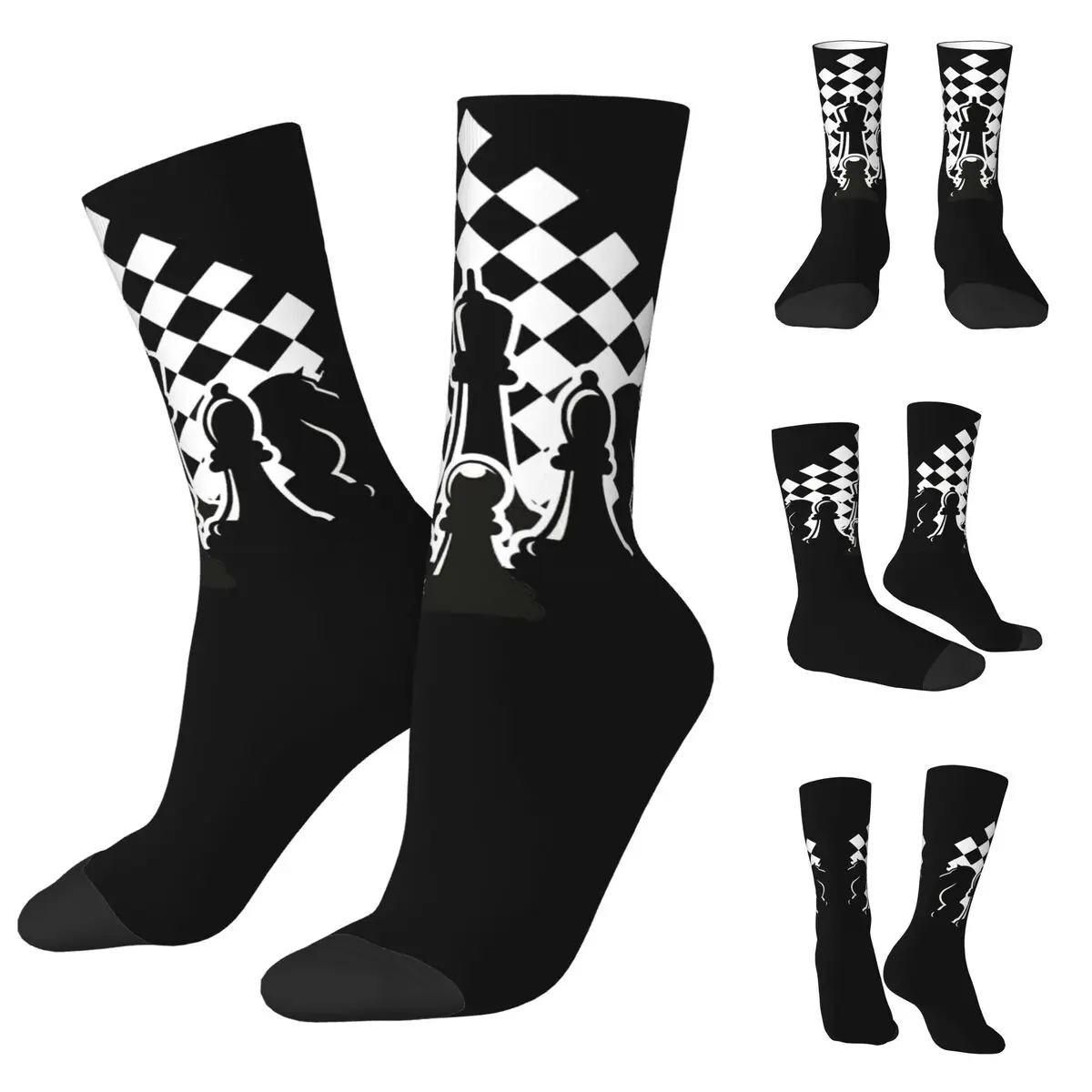 Black And White Chess Stuff 2 Unisex Socks,Running 3D Print Happy Socks Street Style Crazy Sock подшлемник велосипедный bontrager uv skullcap unisex white tcg 415000