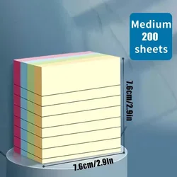Colorful Self - Adhesive Sticky Note Pad - 200 Sheets - Portable and Easy - to - Use (Medium 200 sheets)