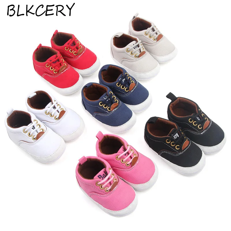 

Newborn Baby Shoes Boy Canvas Infant First Walkers Toddler Tenis Anti-slip Soft Rubber Sole Bebes Girl Footwear 1 Year Old Gift