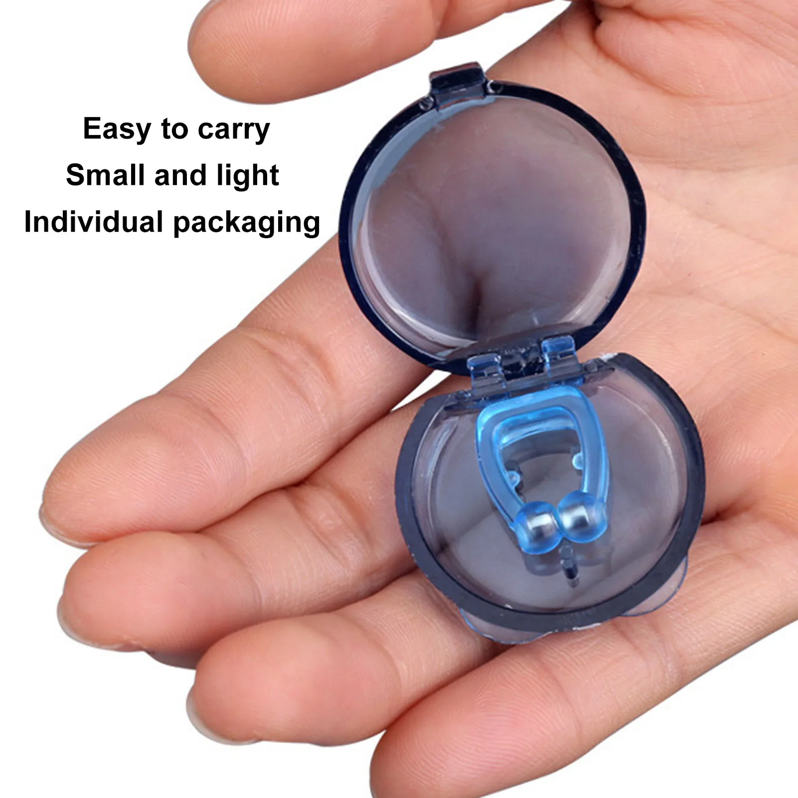 

Mini Magnetic Snore Clip Safe Nasal Comfort Snore Clip Device Portable Soft with Storage Box for Evening