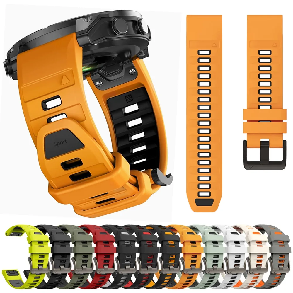 22/26mm siliconen leren band geschikt for Garmin Fenix 8 22/26mm siliconen leren band geschikt for Garmin Fenix 8