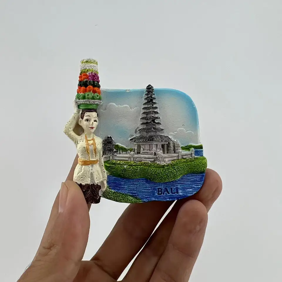 Aimant De Réfrigérateur Souvenir 3D - Vieille Ville De Jakarta, Indonésie - Cristal Et Aimant Puissant - 6,2x5,6x1,4 Cm