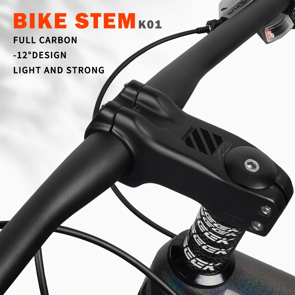 TOSEEK K01 Carbon Stem 31.8mm Bicycle Road MTB Handlebar