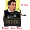 The Office Fun Dwight Jim Pam Figure Print Wooden Music Box Music Theme Musical Box Birthday Gift For Friends 3