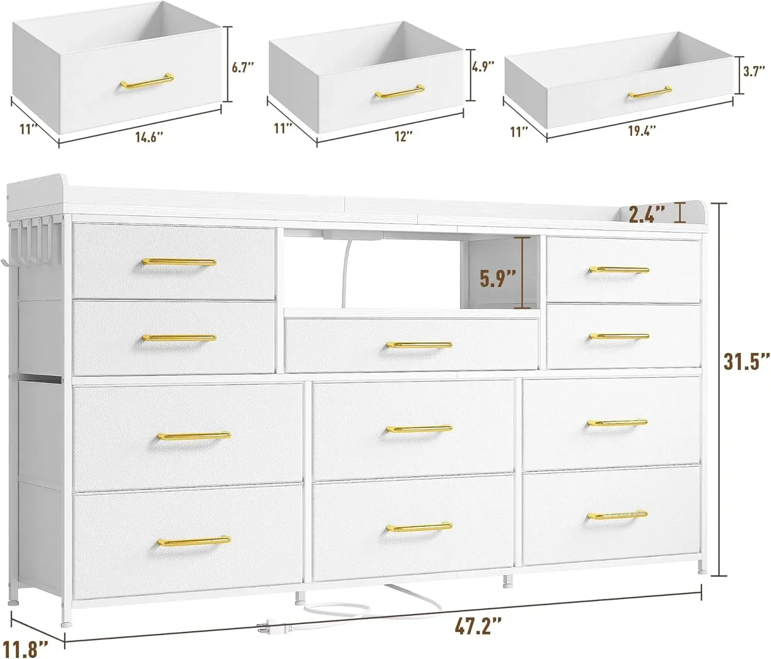 11-Drawer LED TV Dresser 3