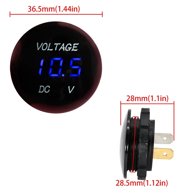 DC 12V Wasserdichte LED Digital Display Spannung Volt Gauge Voltmeter Spannung  Anzeige Monitor Detektor Auto Motorrad Panel Meter - AliExpress